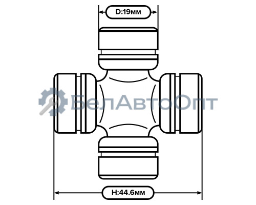 Крестовина 4301-3401485 AE в сб. (19*44,6) (ан. 50-3401062) ГАЗ, ГАЗель рулевого вала, Агротэк