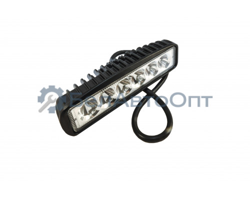 Фара светодиод. доп. прямоуг., 6 диодов, рассеиваемый свет, 18W, 12/24V (А)  AE18RT-6LED-DRL-PC