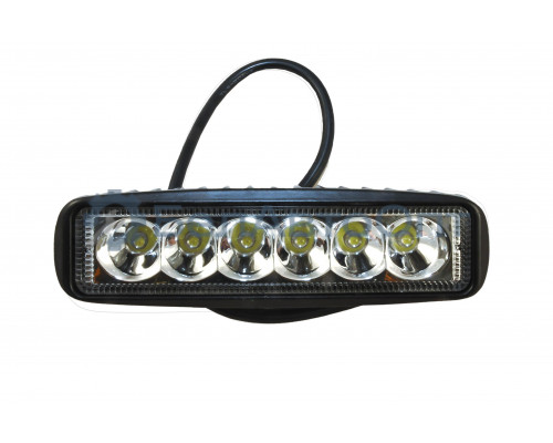 Фара светодиод. доп. прямоуг., 6 диодов, рассеиваемый свет, 18W, 12/24V (А)  AE18RT-6LED-DRL-PC