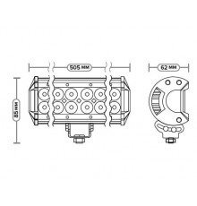 Фара доп-ая (БАЛКА) AE126RT-42LED-LB-COMBO, напр/расс. свет, 42 диода, 126W, (505*62*85) 12/24V