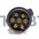 Комплект ПС300-01AE (вилка+розетка)ПЛАСТИК ,7 контактов, с упл. резиновым кольцом