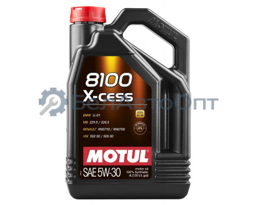 Масло моторное Motul 8100 X-cess A3/B3/B4 5W-30 синтетическое 4 л 108945