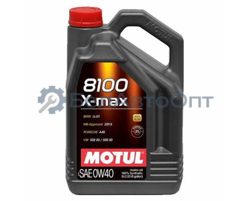 Масло моторное Motul 8100 X-max A3/B4; SN/CF 0W-40 синтетическое 5 л 104533