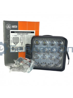 фара раб осв квадрат led 16*3=48w 10-30в рассеив свет 110*42*140мм ae48s-16led-42pc