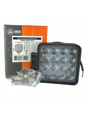 фара раб осв квадрат led 16*3=48w 10-30в рассеив свет 110*42*140мм ae48s-16led-42pc
