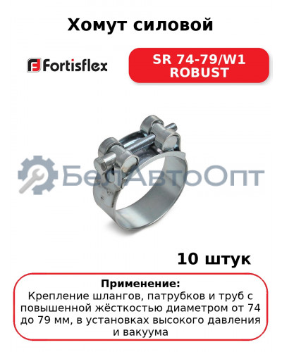 Хомут силовой SR 74-79/W1 ROBUST (комплект 10 шт