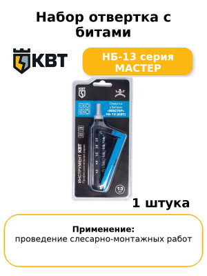 Набор отвертка с битами НБ-13 серия МАСТЕР