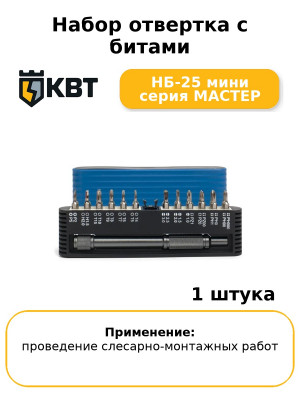 Набор отвертка с битами НБ-25 мини серия МАСТЕР