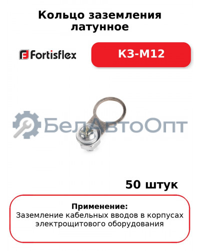 Кольцо заземления латунное КЗ-М12 (комплект 50 шт