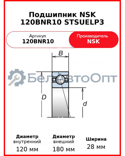 Подшипник NSK 120BNR10 STSUELP3