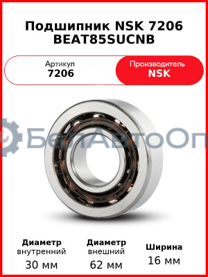 Подшипник NSK 7206 BEAT85SUCNB