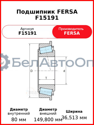 Подшипник FERSA F15191