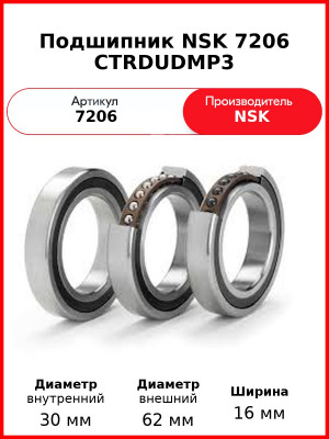Подшипник NSK 7206 CTRDUDMP3