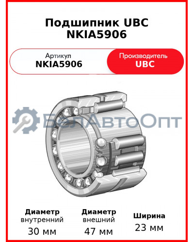 Подшипник UBC NKIA5906