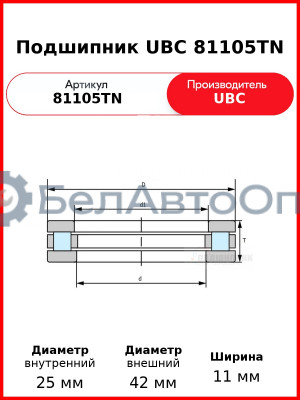 Подшипник UBC 81105TN