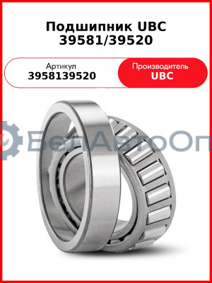 Подшипник UBC 39581/39520
