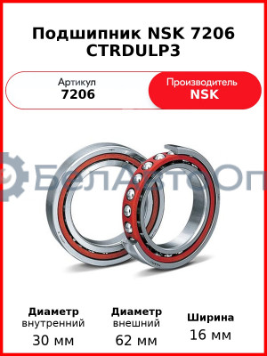 Подшипник NSK 7206 CTRDULP3