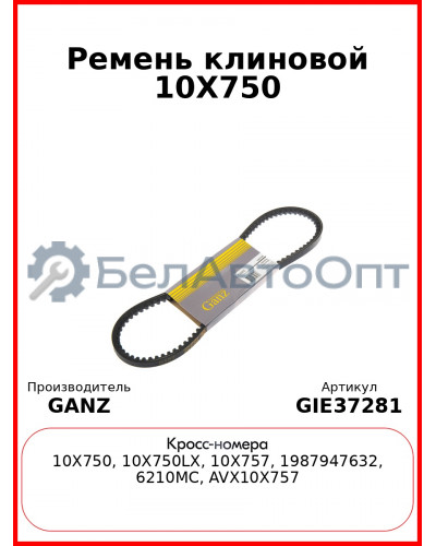 Ремень клиновой 10X750  GANZ GIE37281