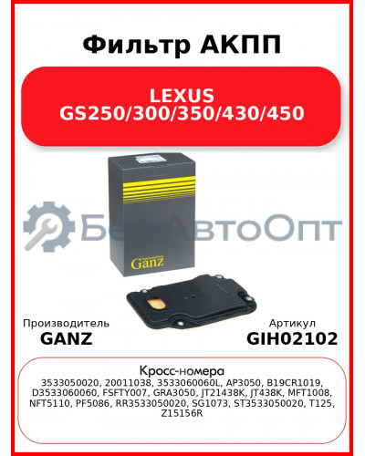 Фильтр АКПП LEXUS GS250/300/350/430/450 GANZ GIH02102