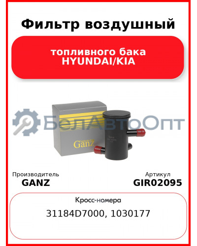 Фильтр воздушный топливного бака HYUNDAI/KIA GANZ GIR02095