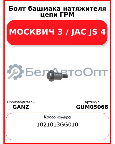 Болт башмака натяжителя цепи ГРМ МОСКВИЧ 3 / JAC JS 4 GANZ GUM05068