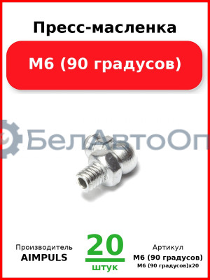 Пресс-масленка М6 (90 градусов) (Комплект 20 шт.) AIMPULS  М6 (90 градусов