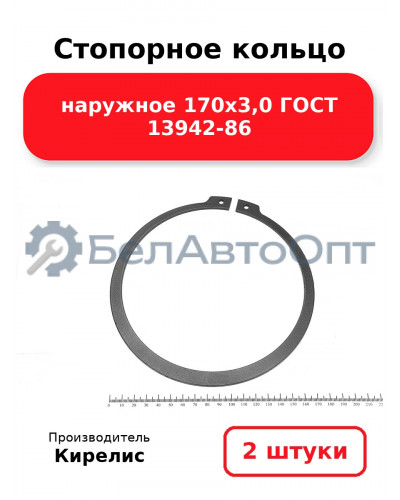 Стопорное кольцо наружное 170х3,0 ГОСТ 13942-86. Комплект 2 шт.