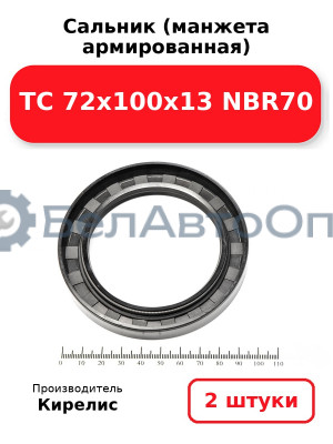 Сальник (манжета армированная) TC 72х100х13 NBR70. Комплект 2(шт)