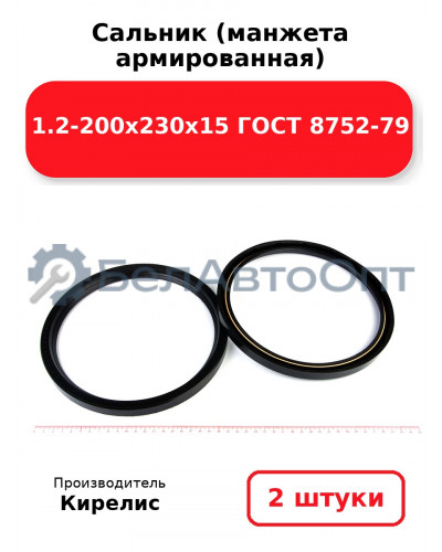 Сальник (манжета армированная) 1.2-200х230х15 ГОСТ 8752-79. Комплект 2(шт)