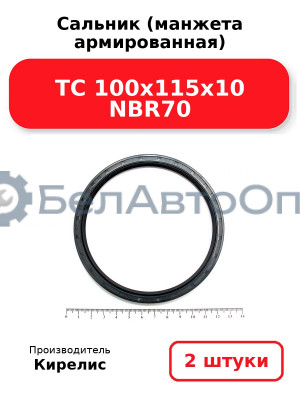 Сальник (манжета армированная) TC 100x115x10 NBR70. Комплект 2(шт)