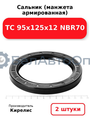 Сальник (манжета армированная) TC 95х125х12 NBR70. Комплект 2 шт.