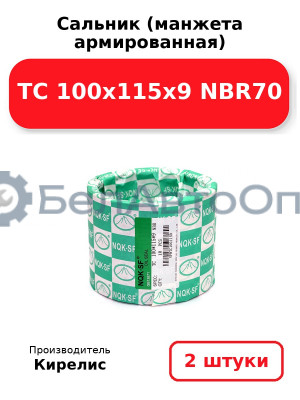 Сальник (манжета армированная) TC 100x115x9 NBR70, комплект 2 шт.
