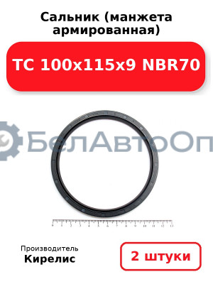 Сальник (манжета армированная) TC 100x115x9 NBR70, комплект 2 шт.