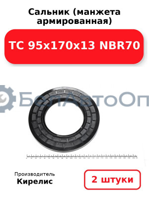 Сальник (манжета армированная) TC 95х170х13 NBR70. Комплект 2 шт.