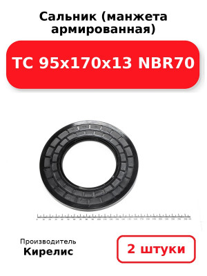 Сальник (манжета армированная) TC 95х170х13 NBR70. Комплект 2(шт