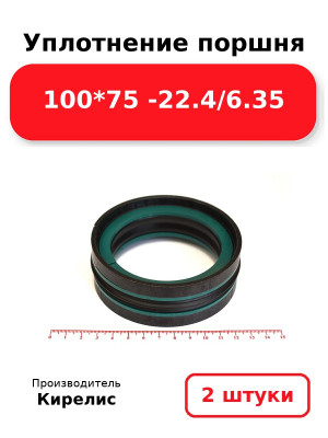 Уплотнение поршня 100*75 -22.4/6.35. Комплект 2(шт