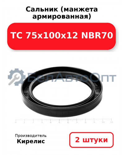 Сальник (манжета армированная) TC 75х100х12 NBR70. Комплект 2(шт)