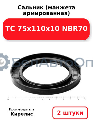 Сальник (манжета армированная) TC 75х110х10 NBR70. Комплект 2(шт)