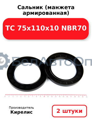 Сальник (манжета армированная) TC 75х110х10 NBR70. Комплект 2(шт)