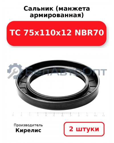 Сальник (манжета армированная) TC 75х110х12 NBR70. Комплект 2(шт)