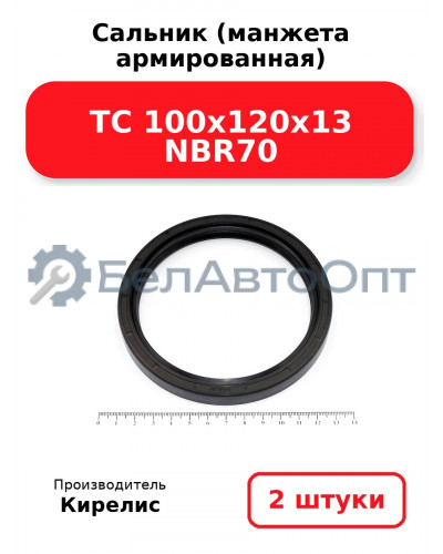 Сальник (манжета армированная) TC 100x120x13 NBR70. Комплект 2 шт.