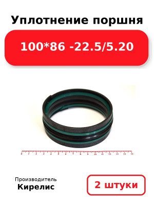 Уплотнение поршня 100*86 -22.5/5.20. Комплект 2(шт