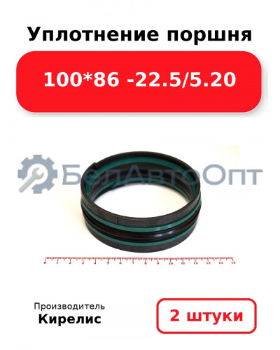 Уплотнение поршня 100*86 -22.5/5.20. Комплект 2(шт)