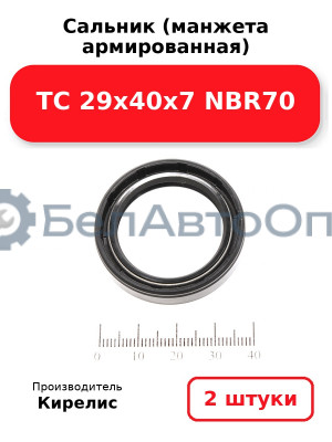 Сальник (манжета армированная) TC 29х40х7 NBR70. Комплект 2 шт.