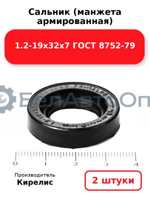 Сальник (манжета армированная) 1.2-19х32х7 ГОСТ 8752-79. Комплект 2(шт)