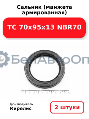 Сальник (манжета армированная) TC 70х95х13 NBR70. Комплект 2(шт)