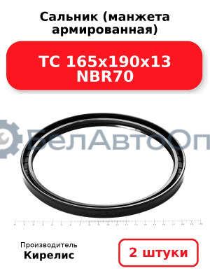 Сальник (манжета армированная) TC 165х190х13 NBR70. Комплект 2(шт)