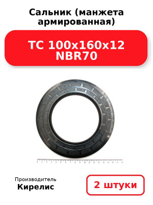 Сальник (манжета армированная) TC 100x160x12 NBR70. Комплект 2(шт