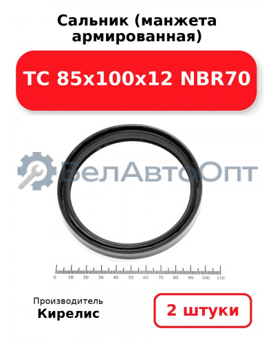 Сальник (манжета армированная) TC 85х100х12 NBR70. Комплект 2(шт)