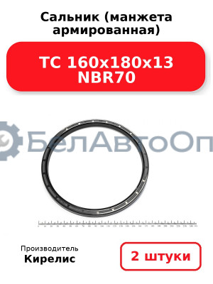 Сальник (манжета армированная) TC 160х180х13 NBR70. Комплект 2 шт.